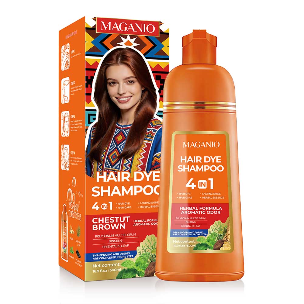 MAGANIO 4-IN-1 Hair Dye Shampoo For Home Use